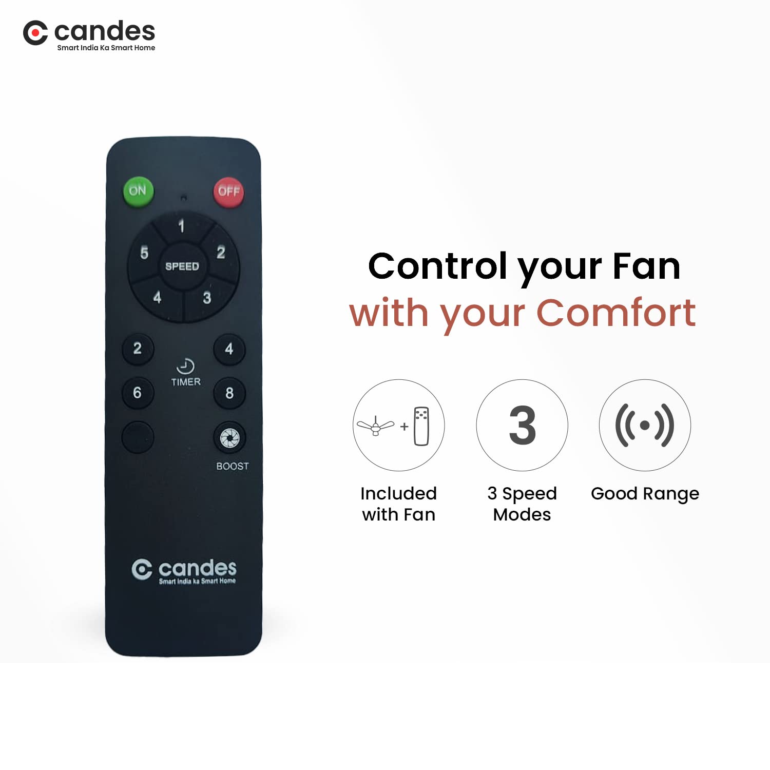 Candes Eco Zest Energy saving Designer 1200 mm / 48 inch Anti-Rust BLDC Ceiling Fan With Remote (2 Years Warranty) (Broken Gold) - view 7