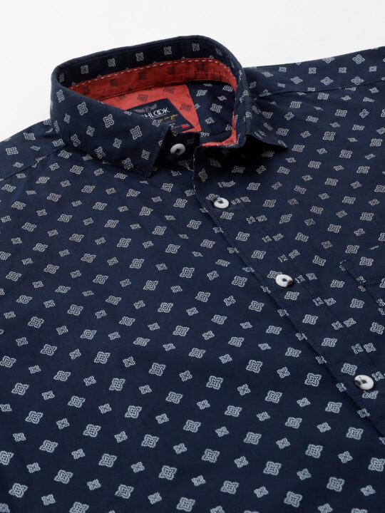 BlackTree Men Navy Standard Fit Printed Casual Shirt - view 2