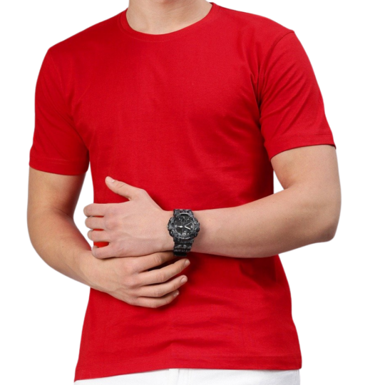 BlackTree Half Sleeves 180 GSM T-Shirts for Men Cotton (Red) - view 2