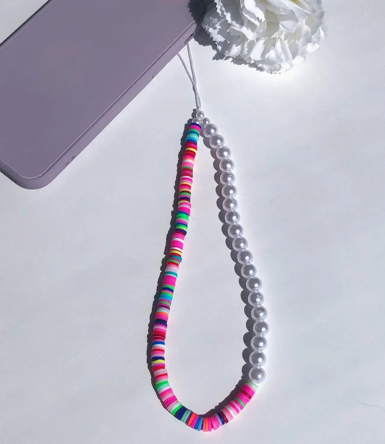 The Case Company Half Pearl Half Rainbow Beaded Phone Charm - view 3
