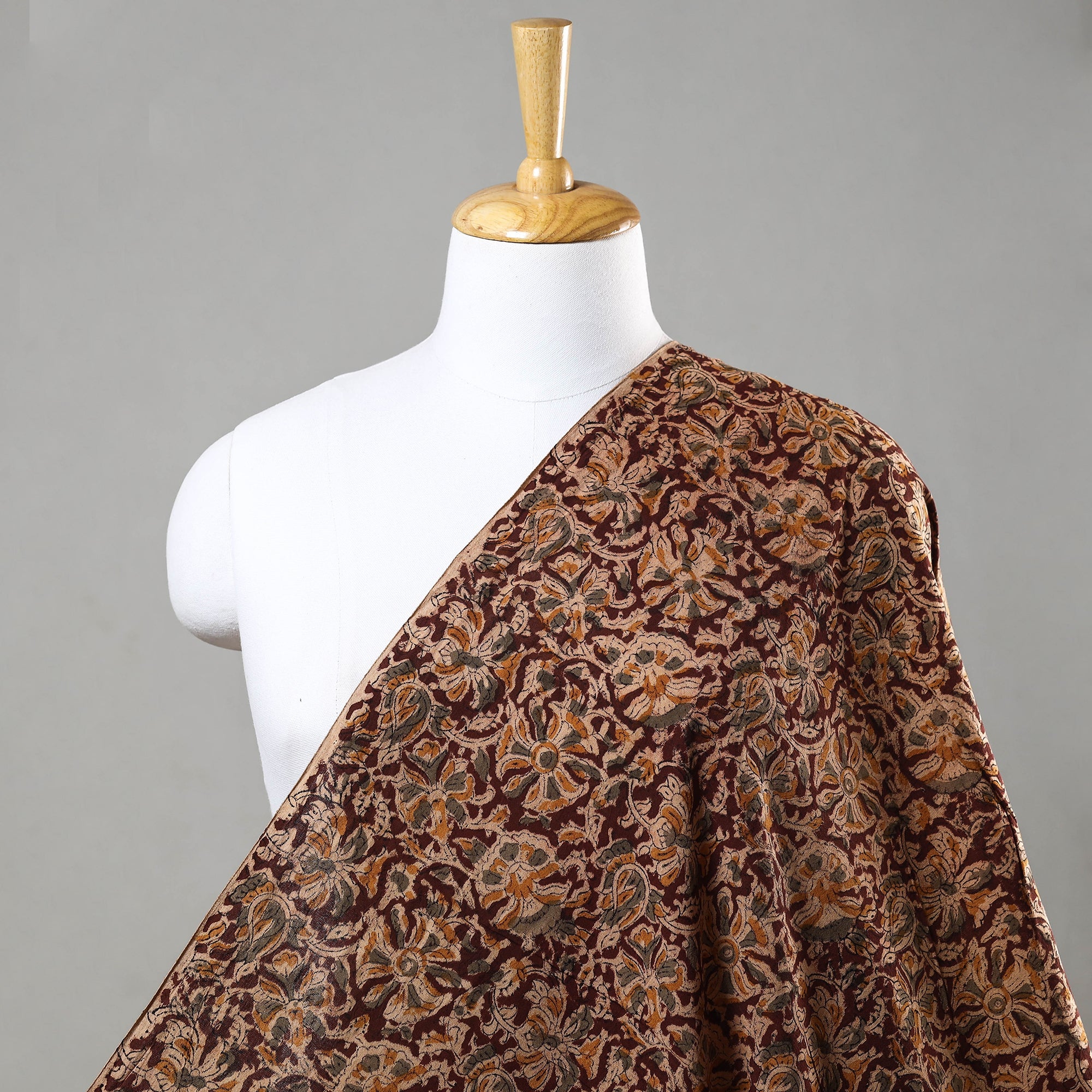 SOUTH KARGHA Brown - Kalamkari Block Printed Cotton Fabric