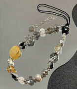 The Case Company Black and White Good Luck Heart Beaded Phone Charm