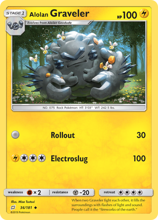 Uncommon sm9-36 non-holo – Pokémon Alolan Graveler - 36/181 - Uncommon [sm9-36] [Non-Holo] - Alolan Graveler - 36/181 - Uncommon