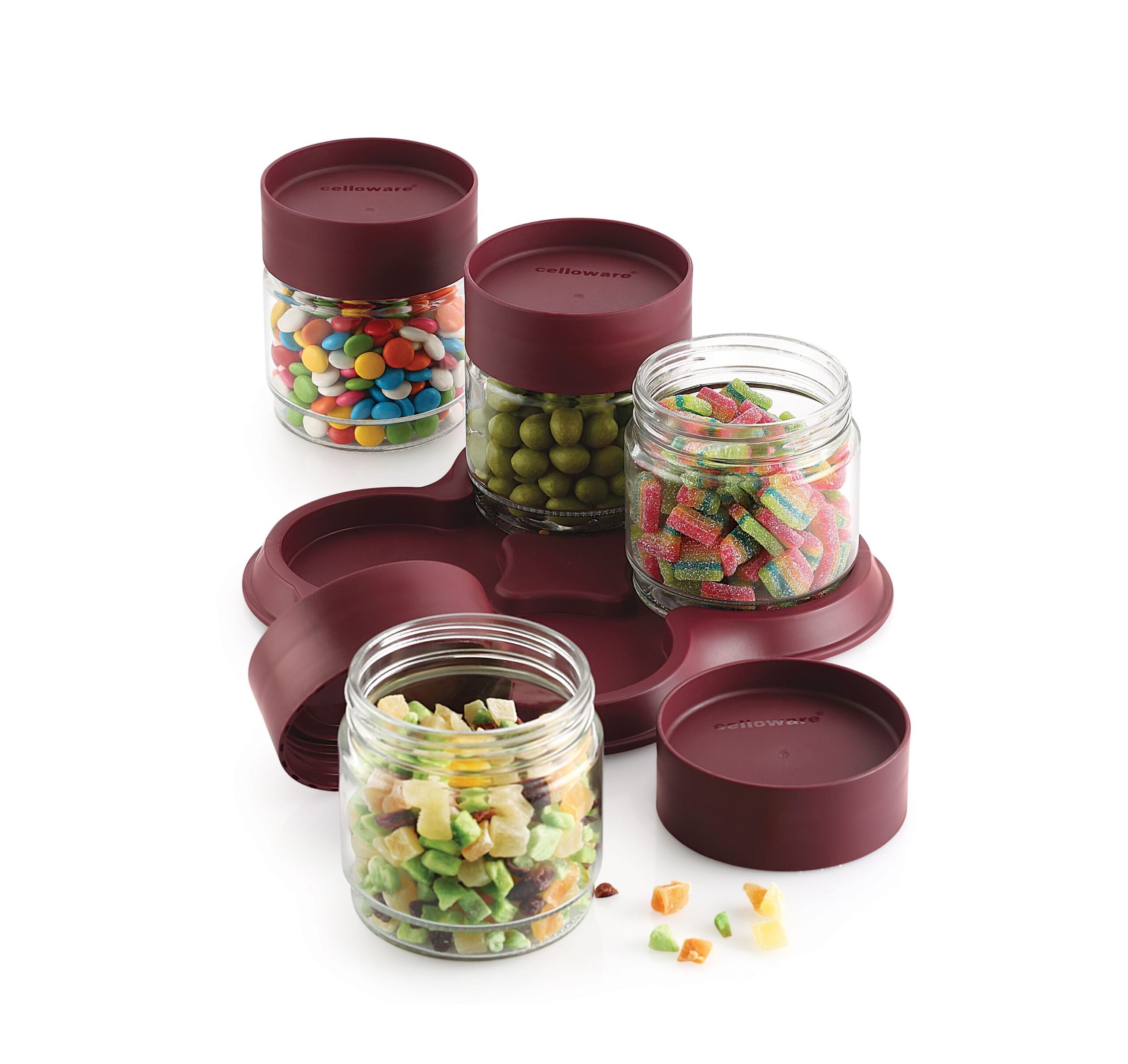 Cello Modustack Glassy Set of 4 with Tray Gift Set - view 3