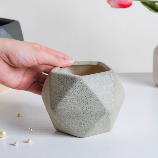 Nestasia Light Grey Abstract Plant Pot - view 2