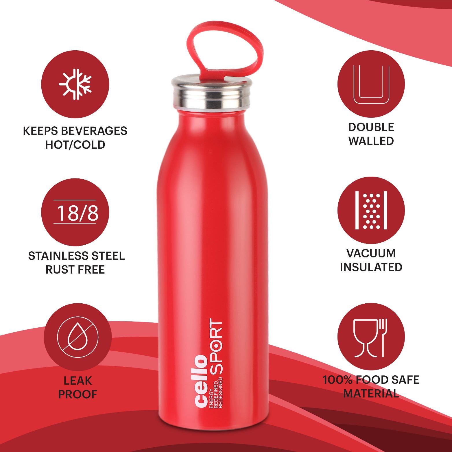 Cello Nios Flask, Vacusteel Water Bottle - view 12