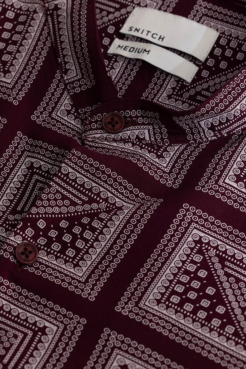 SNITCH Gridart Maroon Shirt - view 2