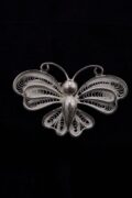 Indianvillez Butterfly Designer Silver Filigree Saree Pin