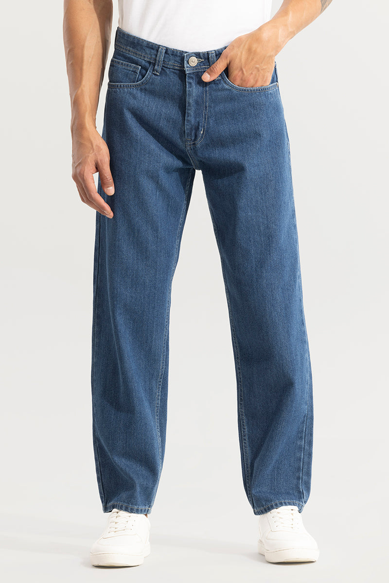 SNITCH Funkflex Blue Baggy Fit Jeans - view 6