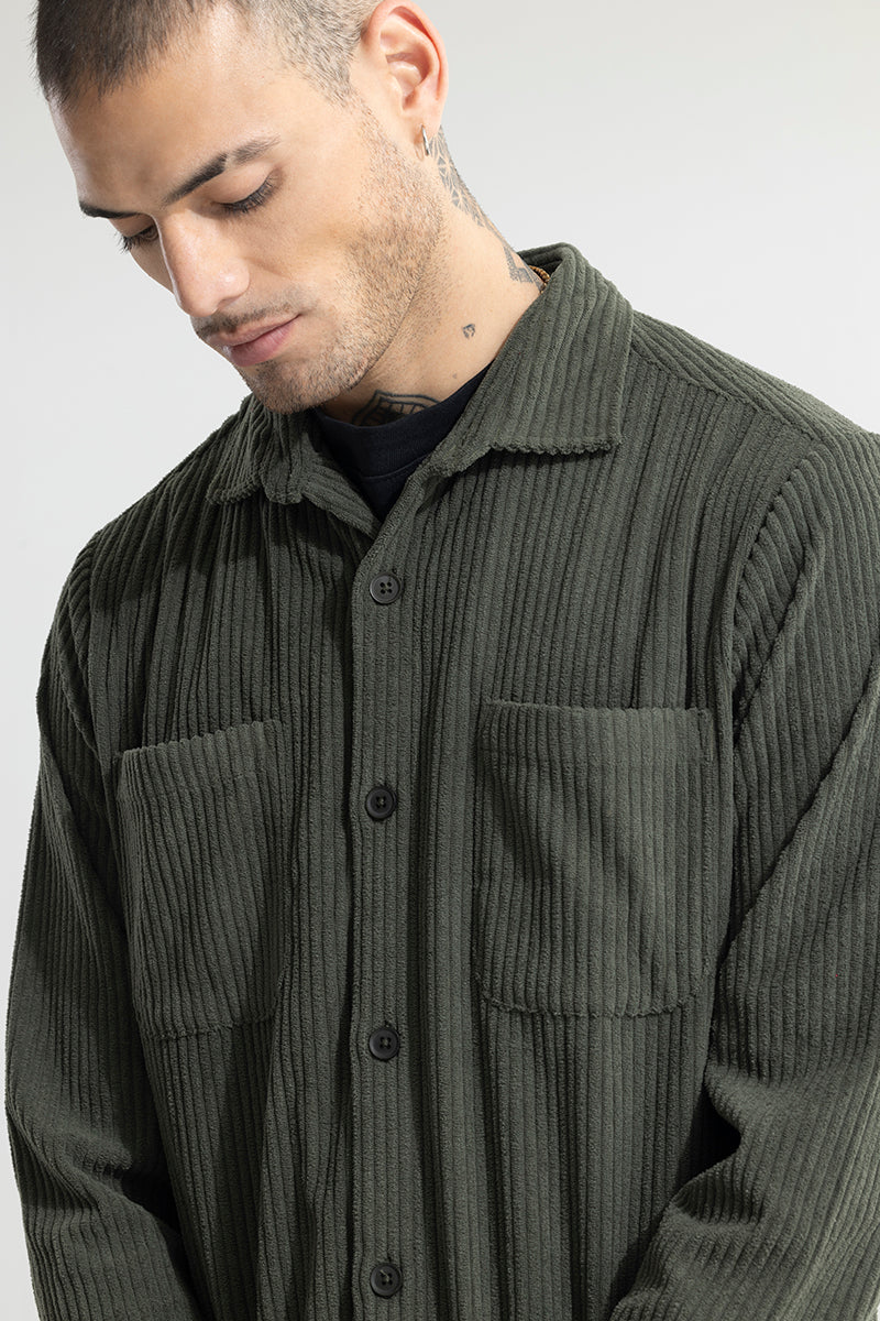 SNITCH Cozy Cord Olive Shirt - view 5