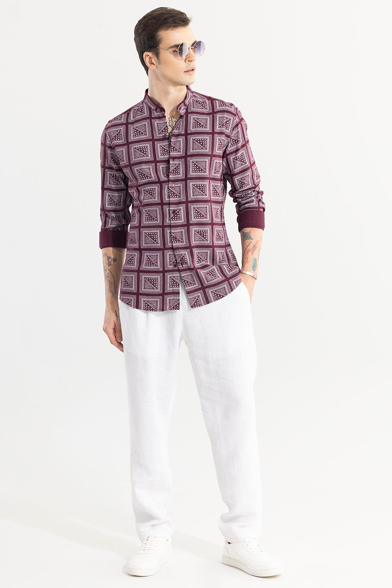SNITCH Gridart Maroon Shirt - view 3