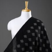 SOUTH KARGHA Black - Handloom Cotton Pochampally Double Ikat Fabric