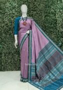 IndianVillèz Onion with Green Odisha Handloom Siminoi Silk Saree