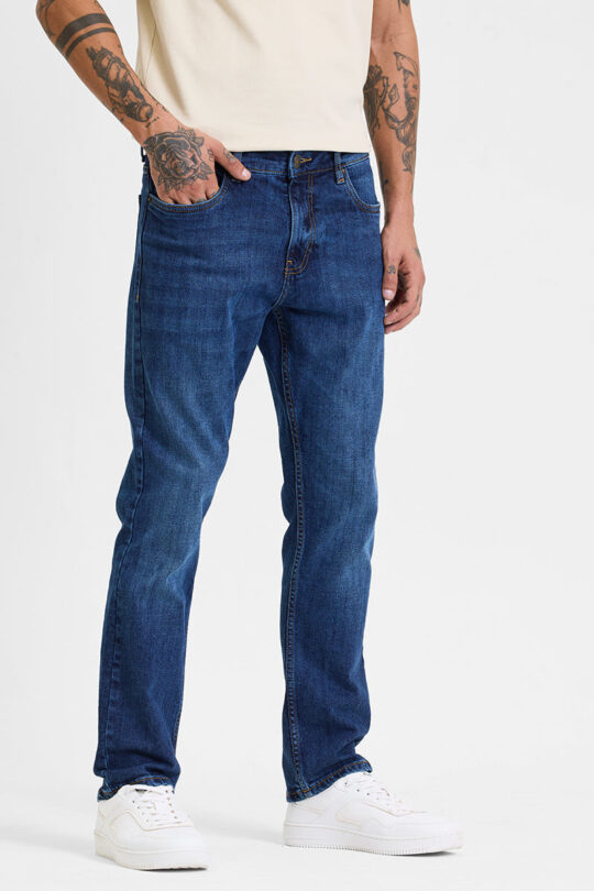 SNITCH Dark Blue Regular Fit Jeans