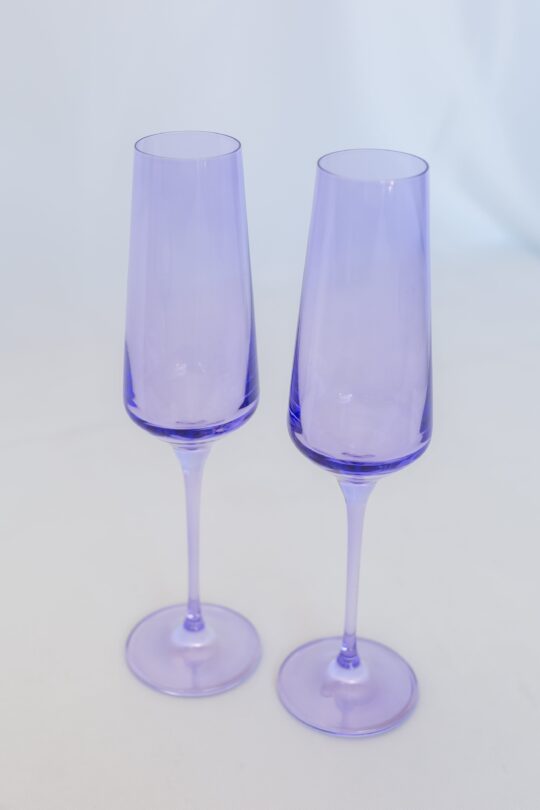 Estelle Colored Glass Estelle Colored Champagne Flute - Set of 2 {Lavender} - view 2