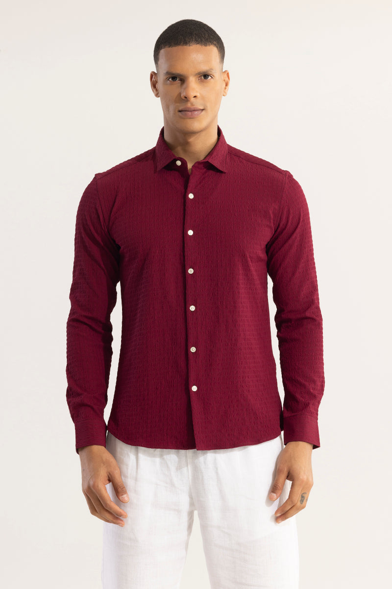 SNITCH AiryCheck Red Seer Sucker Shirt - view 6