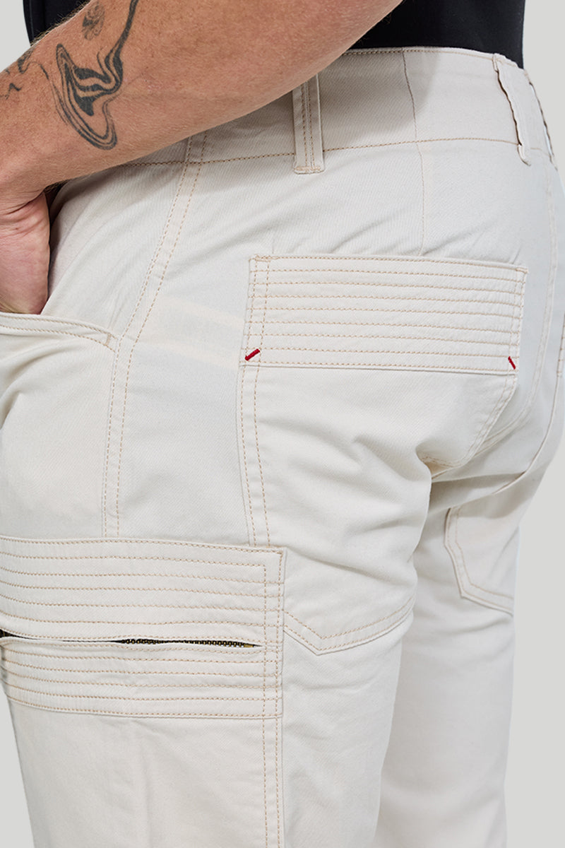 SNITCH Off White Slim Fit Cargo Pants - view 10