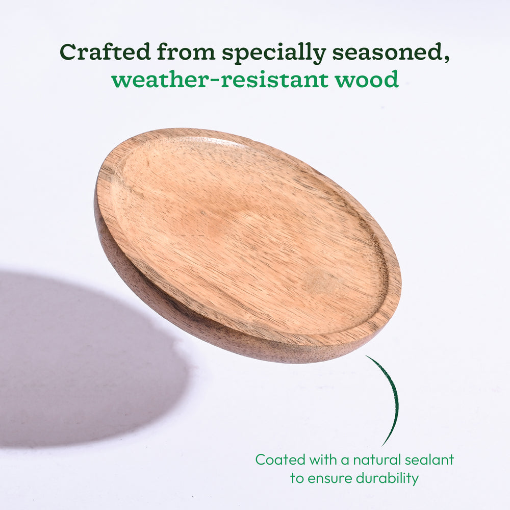 Ugaoo Wooden Plant Tray - Set of 3 - view 3