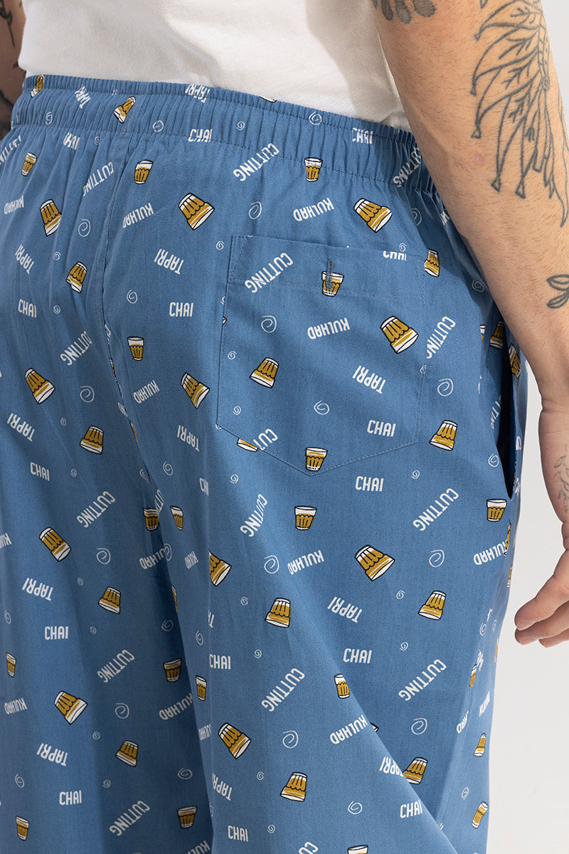 SNITCH Chai Print Blue Pyjama - view 6