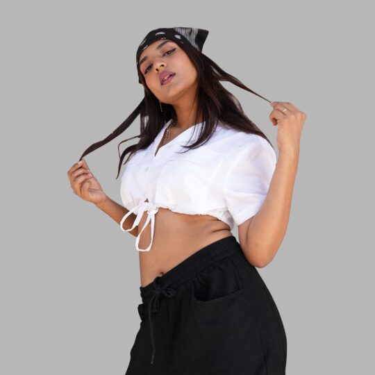 Normcore White Crop Shirt