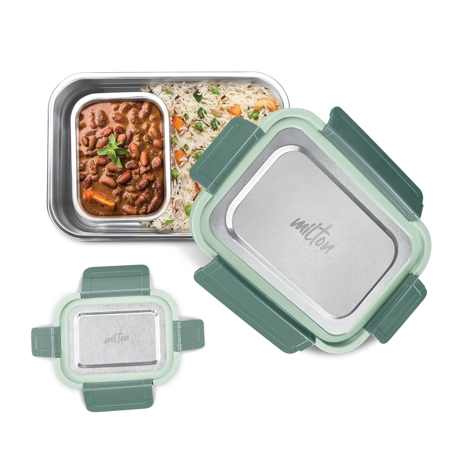 Milton Home Meal Stainless Steel Airtight Leak Proof Lunch Box | Set of 2 - view 7