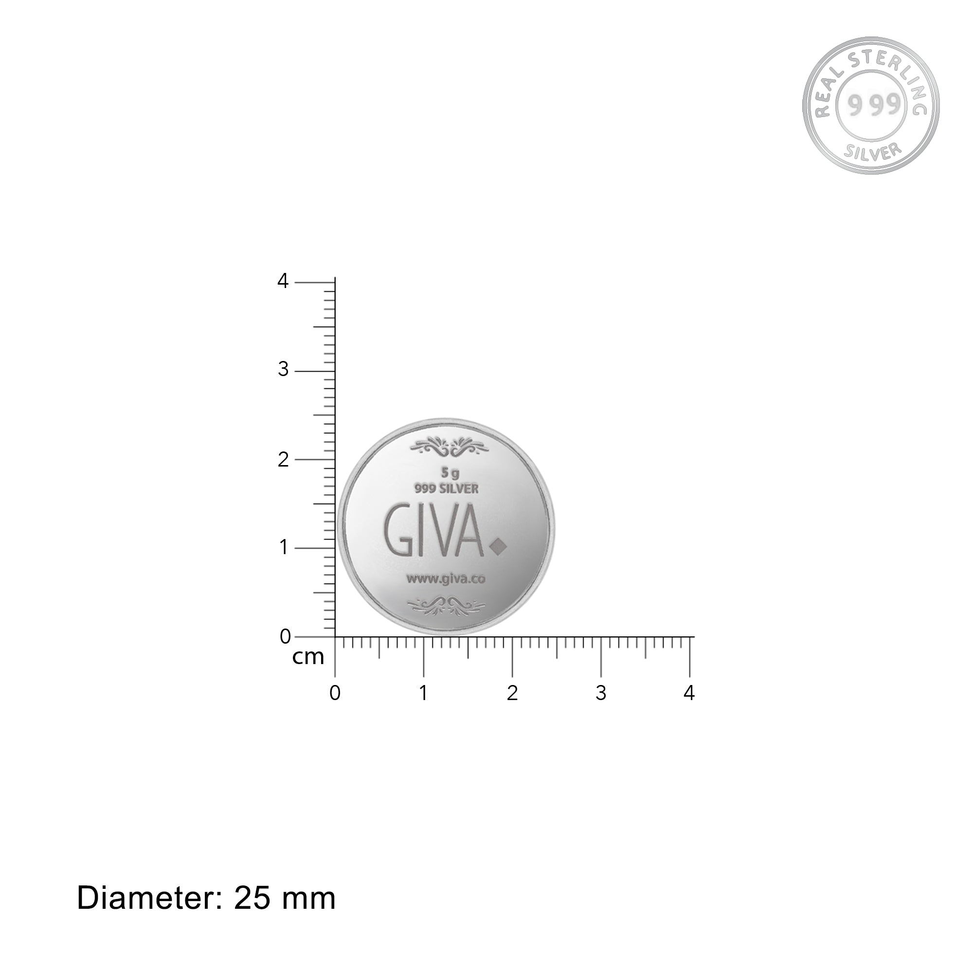 GIVA Jewellery GIVA 999 Silver Coin - 5g - view 4