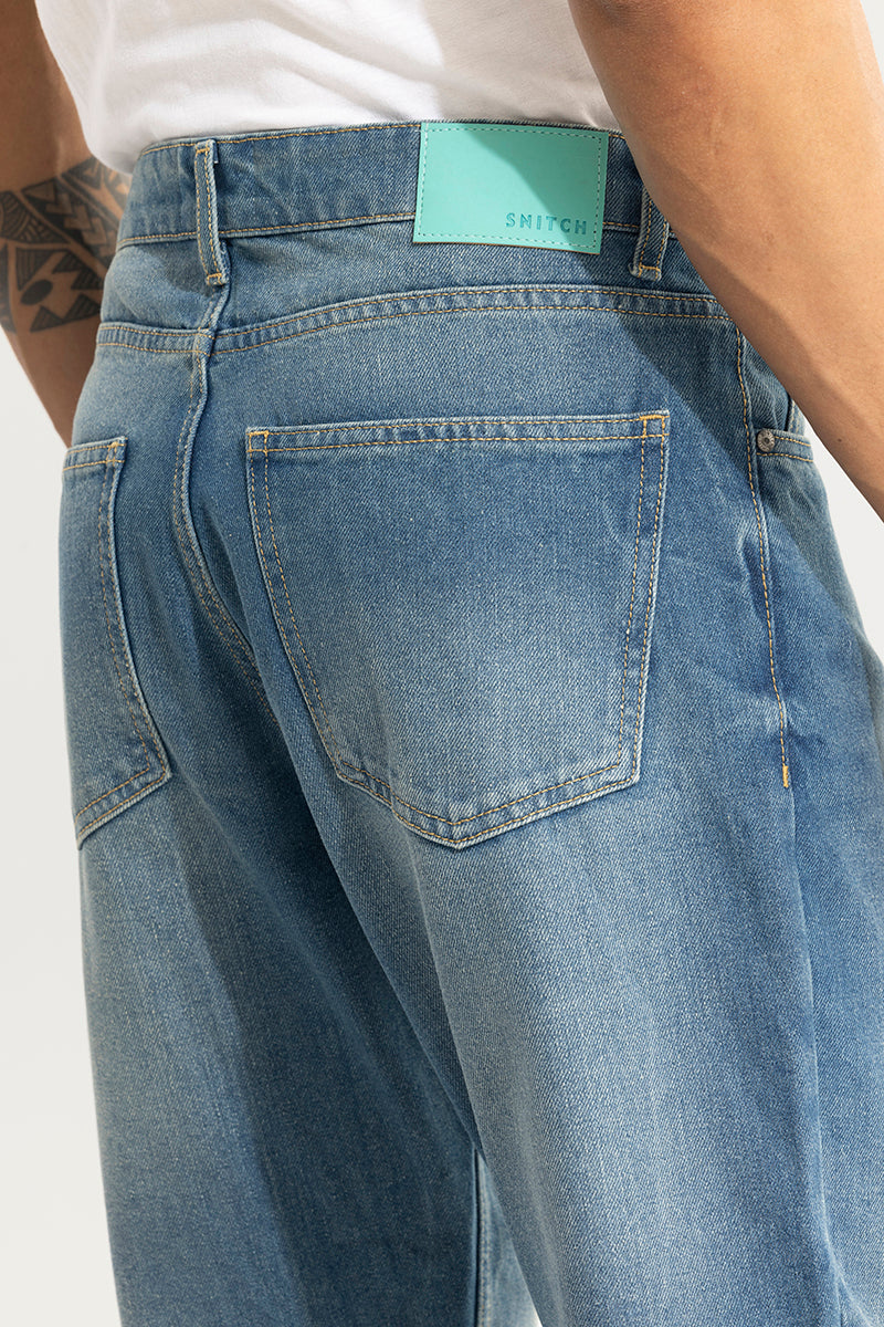 SNITCH Castor Ocean Blue Baggy Jeans - view 9