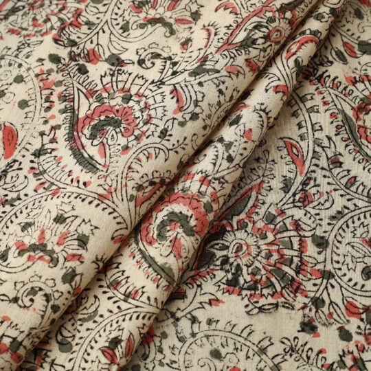 SOUTH KARGHA Beige - Pedana Kalamkari Block Printed Cotton Fabric 05 - view 2