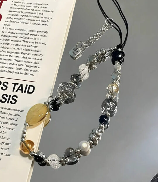 The Case Company Black and White Good Luck Heart Beaded Phone Charm - view 2