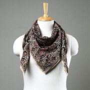 PITCHUKA SRINIVAS KALAMKARI PEDANA Black - Pedana Kalamkari Block Printed Natural Dyed Cotton Scarf 57