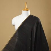 SOUTH KARGHA Black - Handspun Handloom Natural Dyed Cotton Jamdani Fabric 36