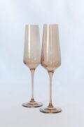 Estelle Colored Glass Estelle Colored Champagne Flute - Set of 2 {Mocha Mousse (Our Amber Smoke)}