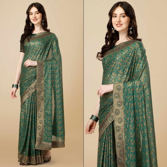 Green sarees – BlackTree green-floral-handloom-woven-rayon-saree