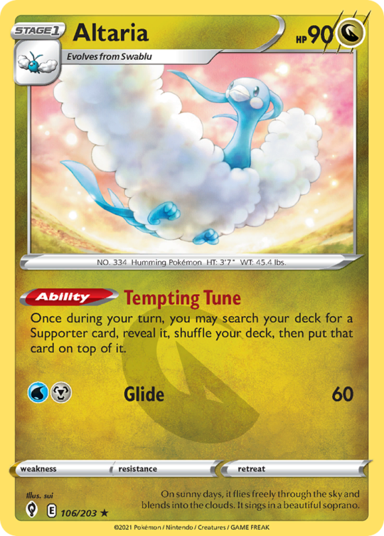Rare swsh7-106 reverse – Pokémon Altaria - 106/203 - Rare [swsh7-106] [Reverse Holo] - Altaria - 106/203 - Rare