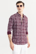 SNITCH Gridart Maroon Shirt