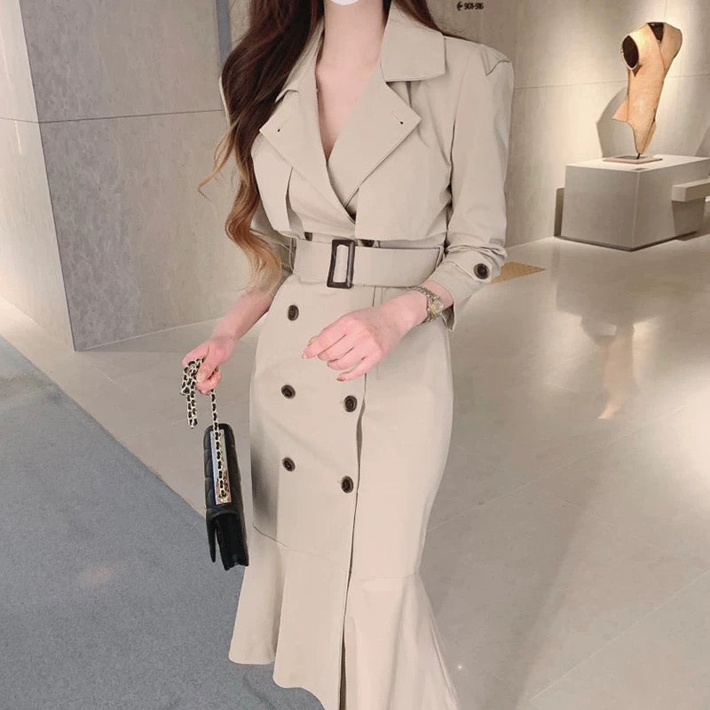 Alamode By Akanksha Vio Elegant Pleated Blazer Dress with Belt - view 5