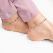GIVA Jewellery Silver Midnight Blues Anklet