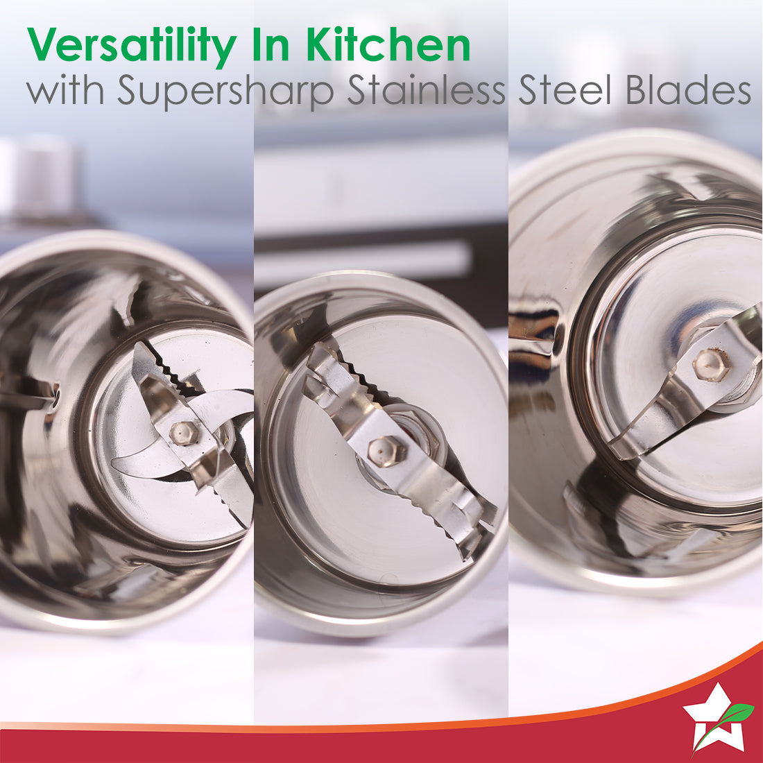 Wonderchef Robo 500 W Mixer Grinder | 3 Stainless Steel Jars for Powerful Blending, - view 4