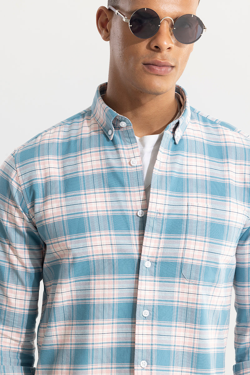 SNITCH Tartan Square Blue Checks Shirt - view 5