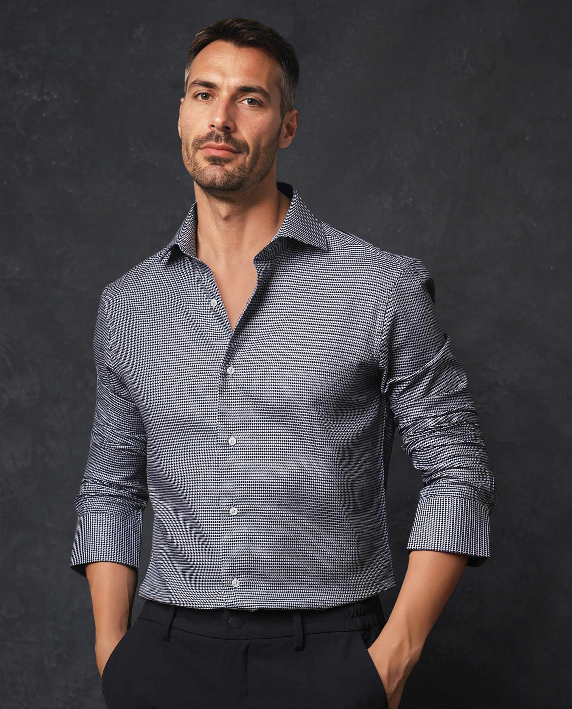 Rare Rabbit Men's Diff Blue Micro Dobby Fabric Full Sleeves Shirt - view 7