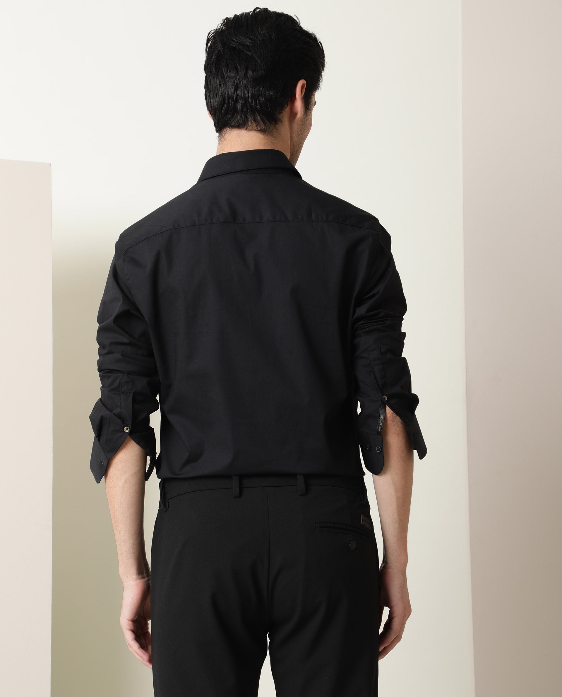 Rare Rabbit Men's I Love U Black Cotton Fabric Embroidered Full Sleeves Shirt - view 6