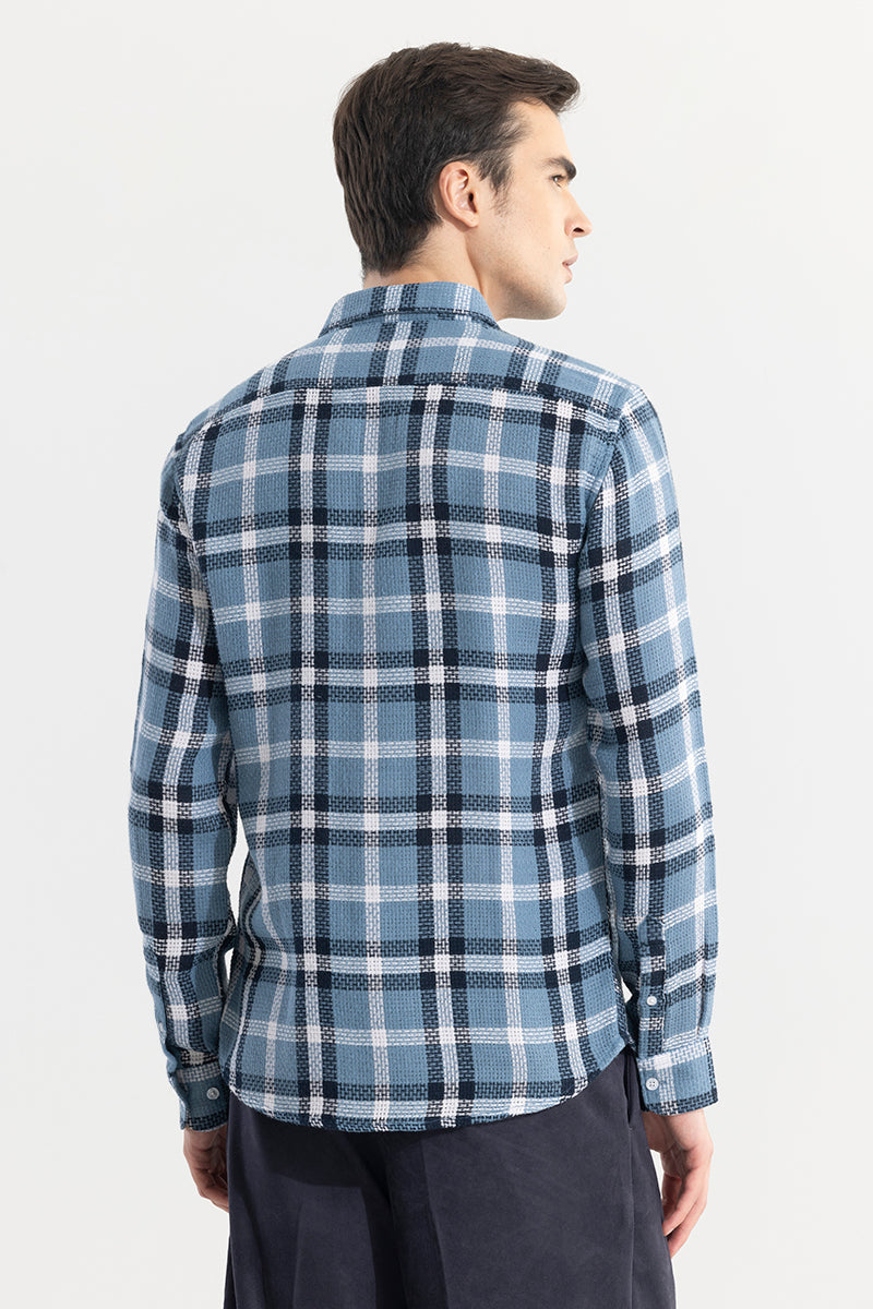 SNITCH Gridline Blue Checks Shirt - view 8