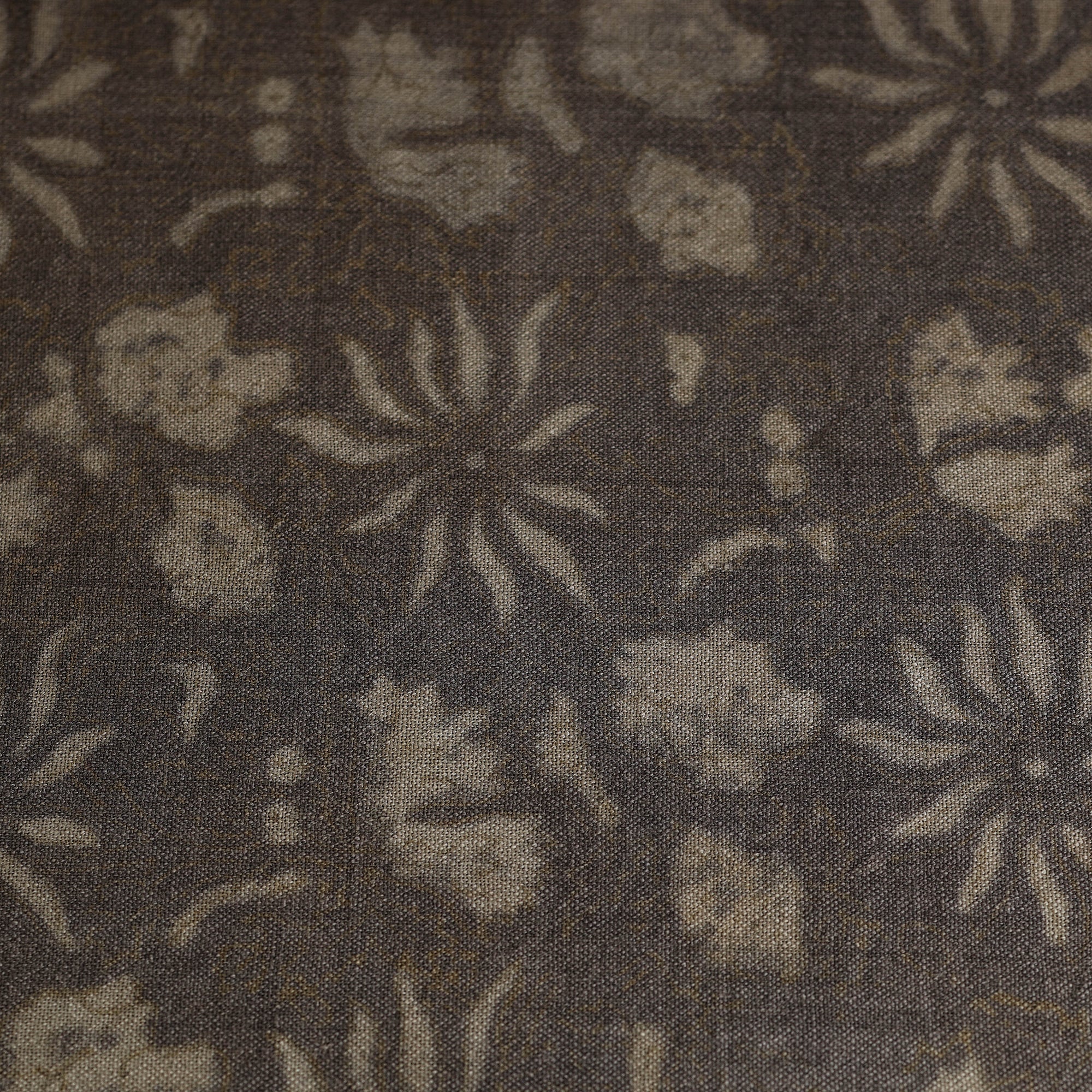 HAVELI CHRONICLES Brown - Pure Wool Handloom Akola Print Fabric 04 - view 5