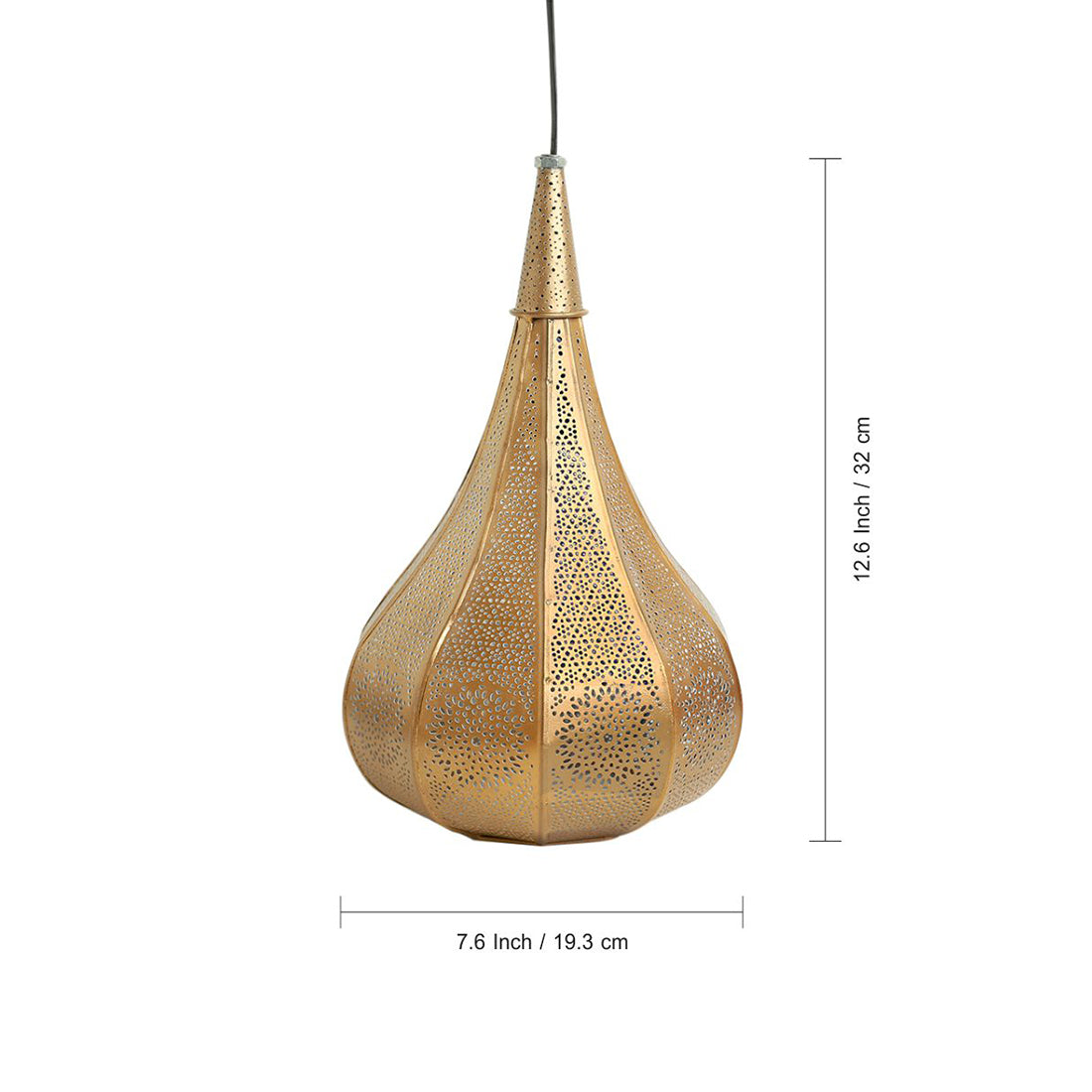 EXCLUSIVELANE 'Morrocan Flame' Hand-etched Pendant Lamp In Iron (13 Inch, Matte Finish) - view 6