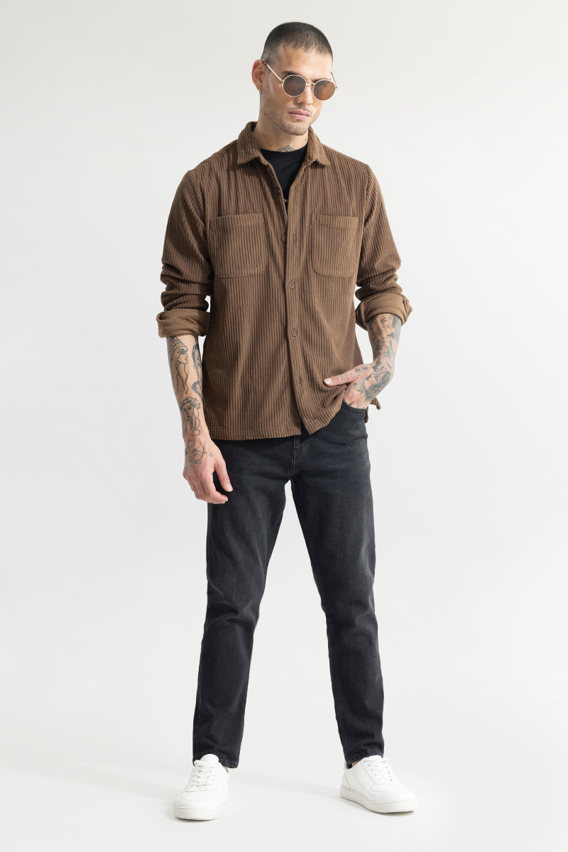 SNITCH Cozy Cord Brown Shirt - view 3