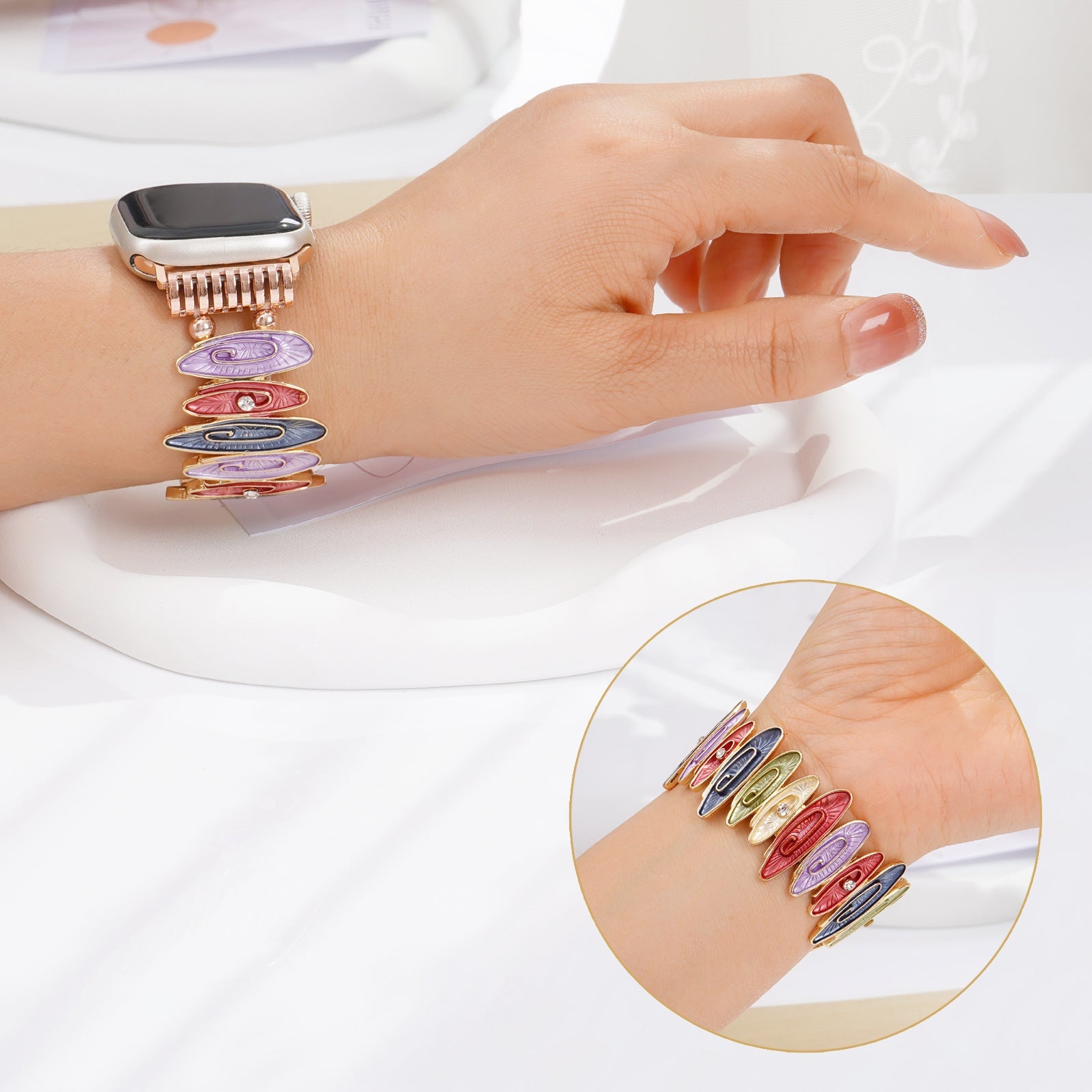 Peeperly Elegant Vibrant Alloy Bracelet for Apple Watch - view 9