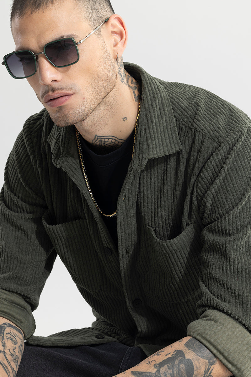 SNITCH Cozy Cord Olive Shirt - view 4