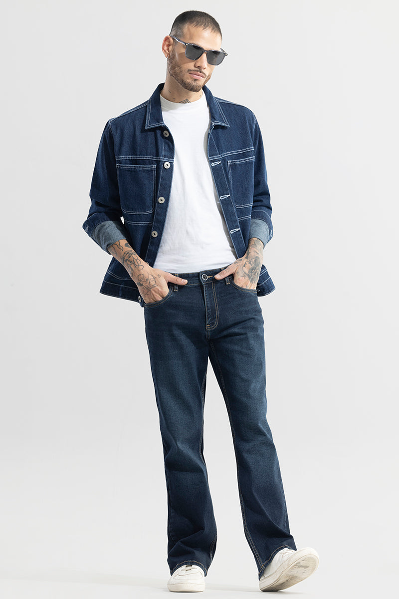 SNITCH Dazzle Space Blue Bootcut Jeans - view 3