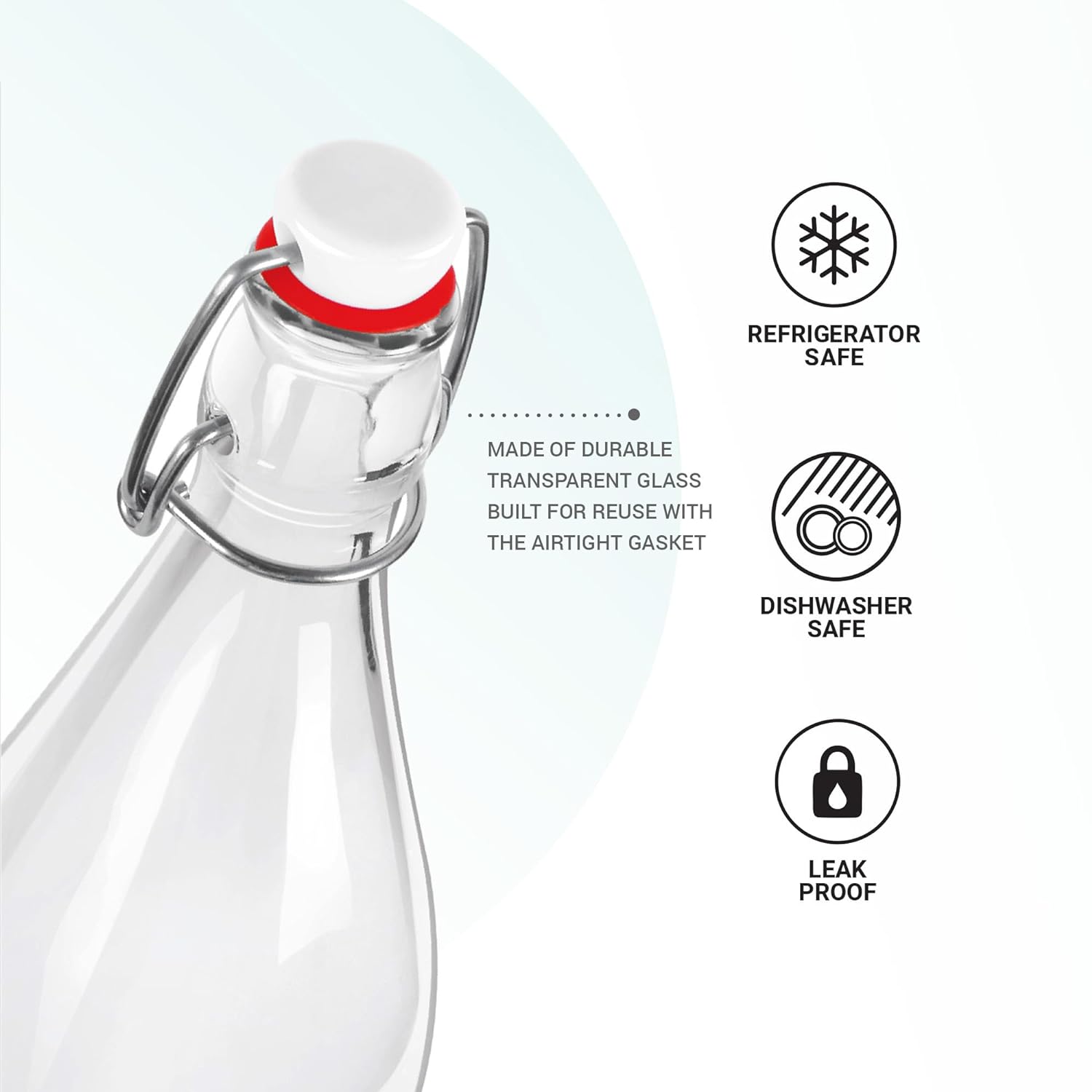 Aqua Delite Glass Bottle (Treo by Milton) – Transparent - view 3