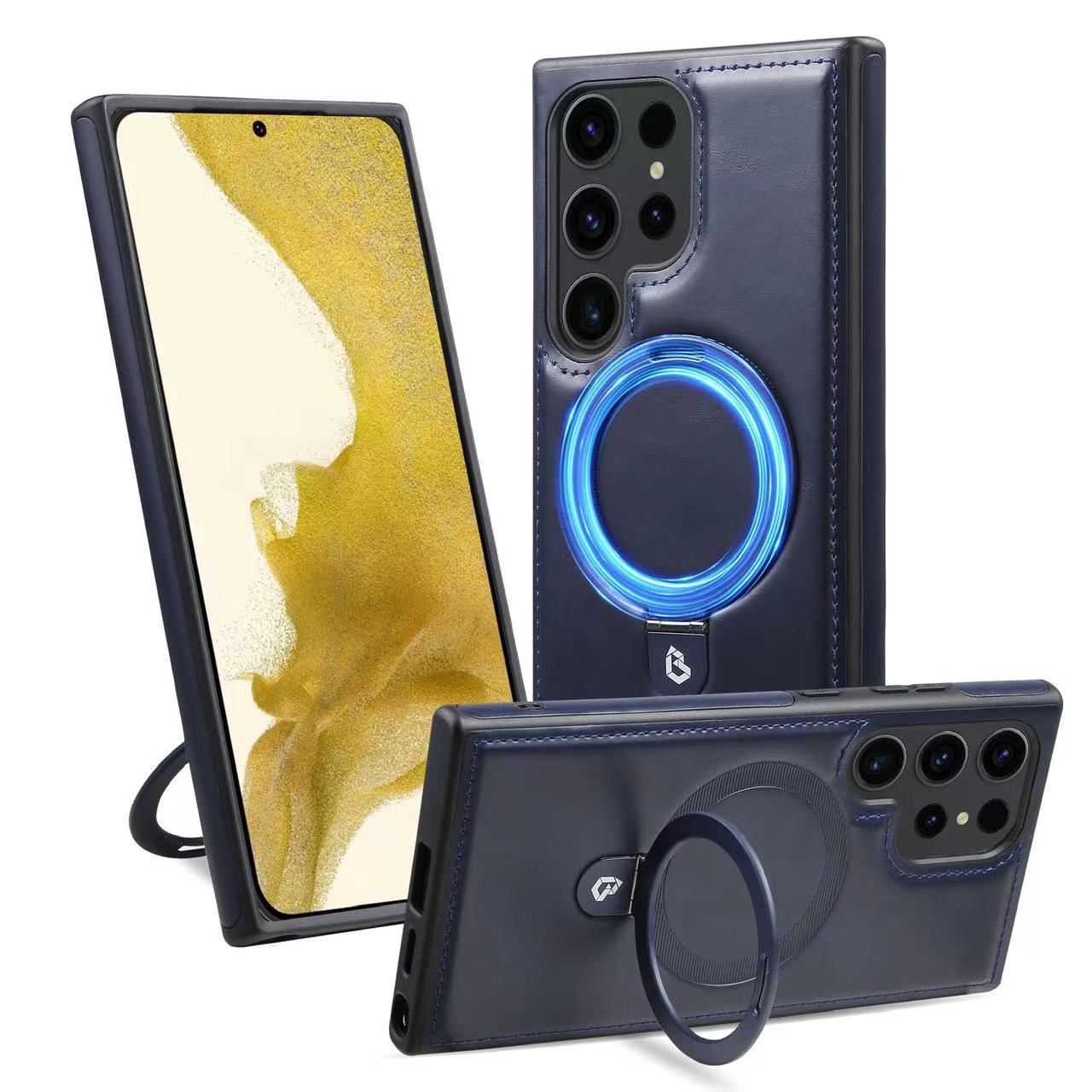 Million Cases Luxe Leather Magnetic Ring Holder Case - Samsung - view 2